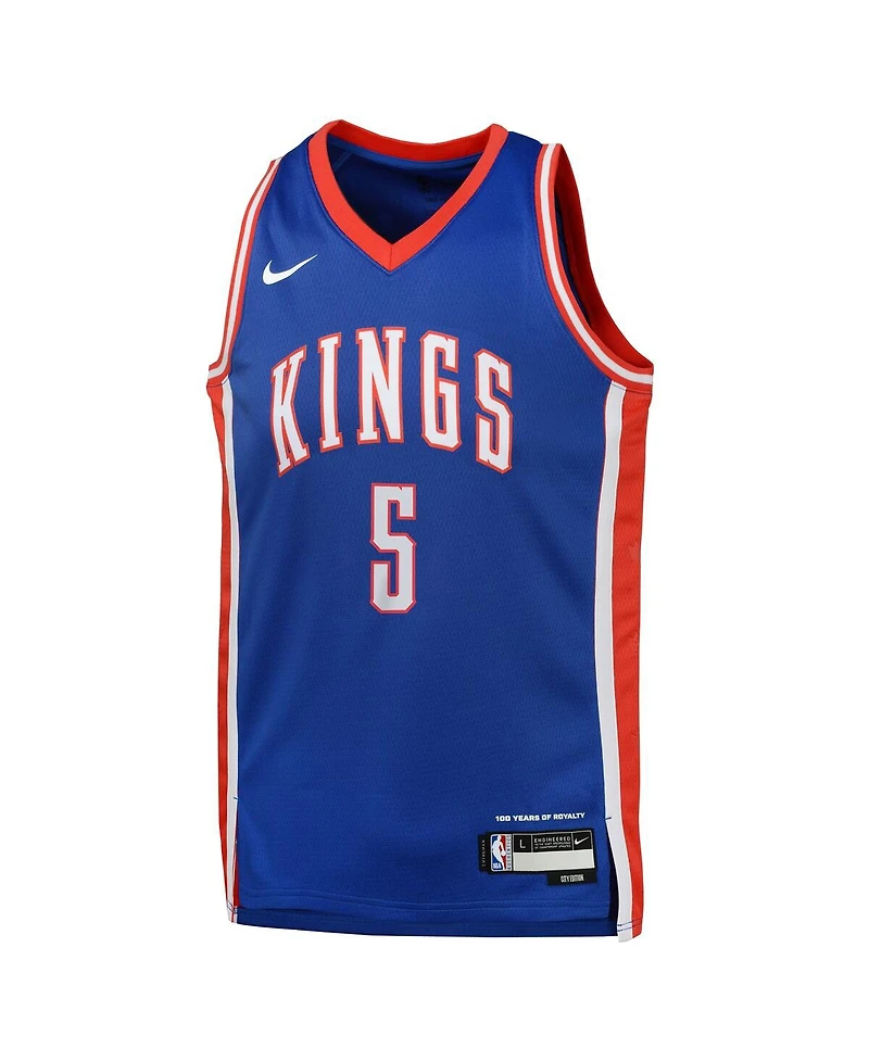 Nike Big Boys and Girls De'Aaron Fox Blue Sacramento Kings 2024/25 Swingman Player Jersey - City Edition
