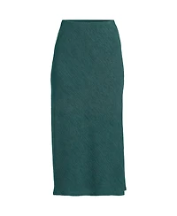 Lands' End Women's Crinkle Midi Skirt