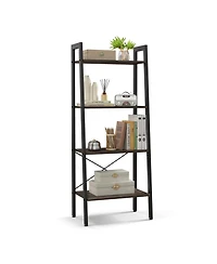 Gouun 4-Tier Bookshelf with Metal Frame and Adjustable Foot Pads