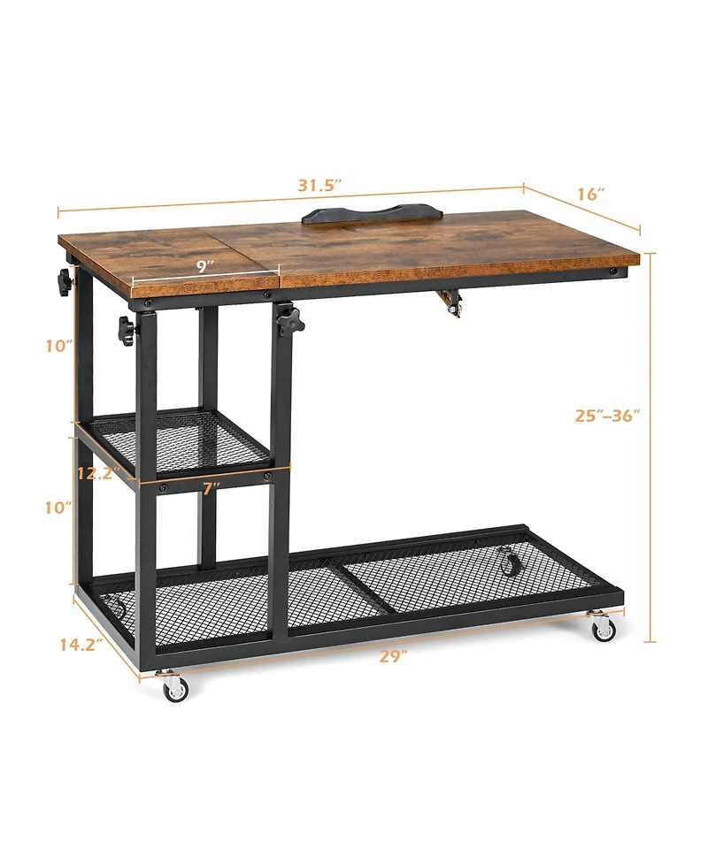 Gouun Adjustable C-Shaped Bedside Table