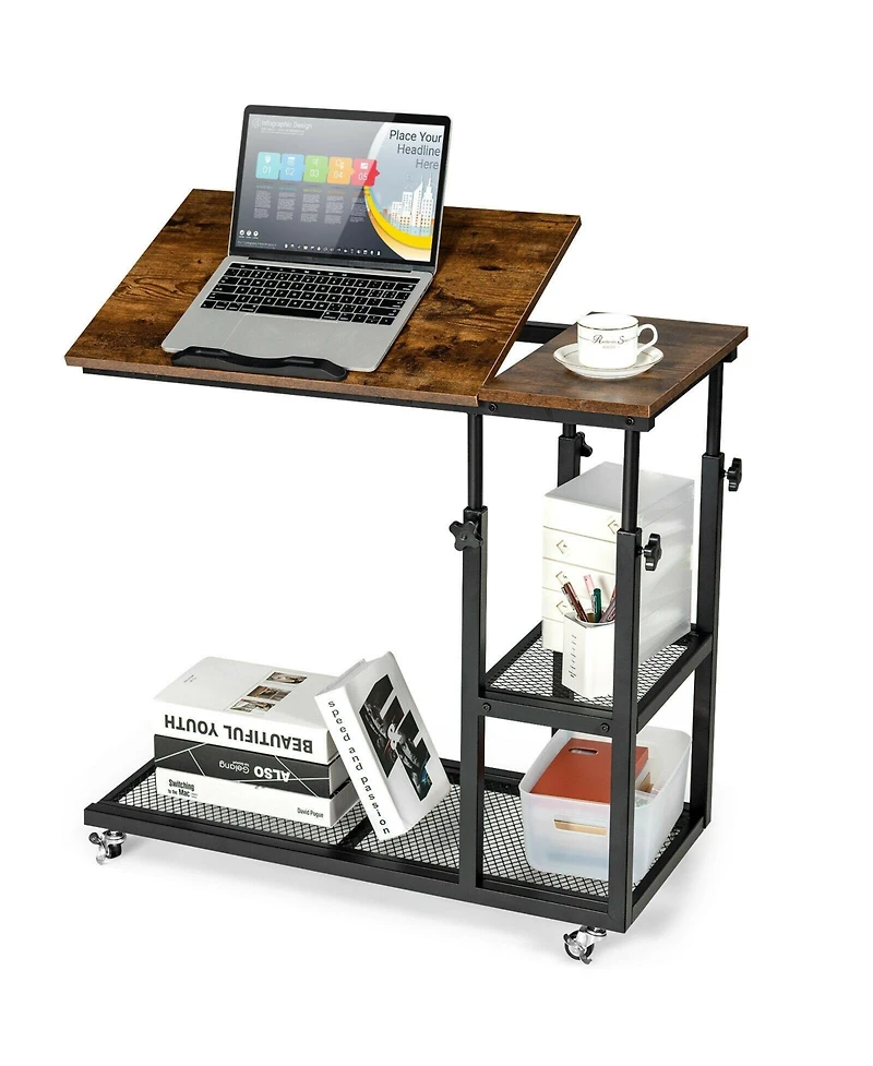 Gouun Adjustable C-Shaped Bedside Table