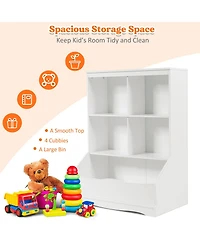 Gouun 3-Tier Children's Multi-Functional Bookcase Toy Storage Bin Floor Cabinet