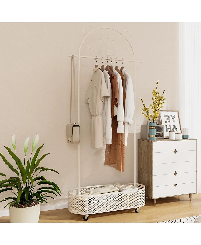 Gouun Kid Clothes Rack with 3 Adjustable Heights and Wheels