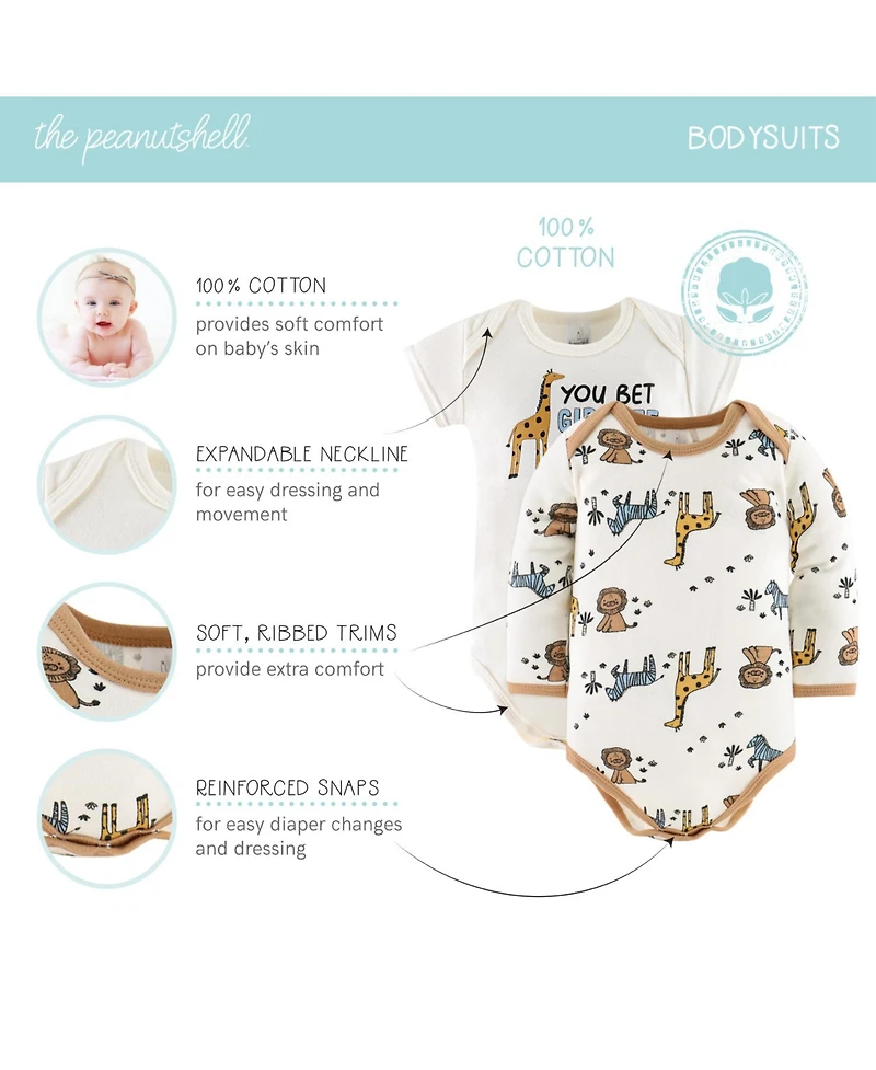 The Peanutshell Baby Boys Layette Gift Set Boys, Blue Safari Explorer, 30 Essential Pieces