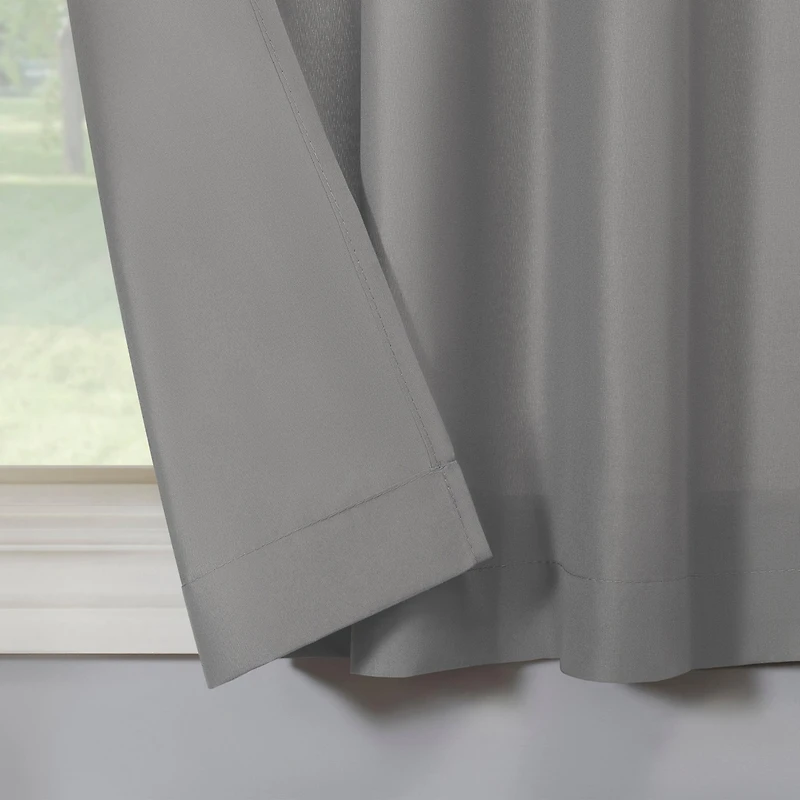 Martine Microfiber Semi-Sheer Rod Pocket Kitchen Curtain Valance Tiers Set