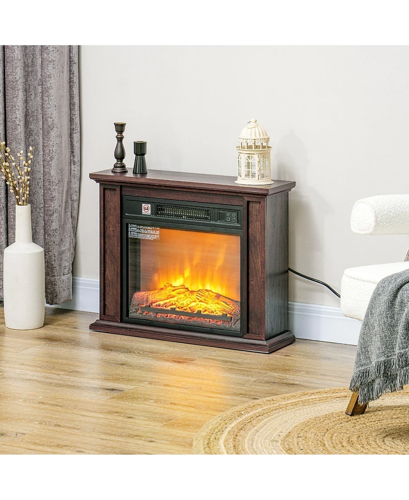 Homcom 26" Freesding Electric Fireplace Heater with Mantel,