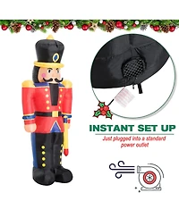 Homcom 6' Christmas Inflatable Nutcracker Toy Soldier with Led Lights,
