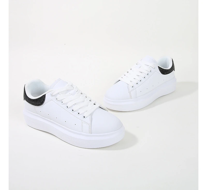 Fortuna Platform Sneaker with Rhinestone Accent