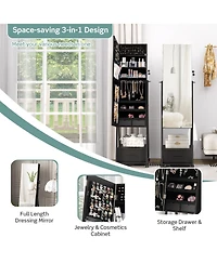 Gouun Jewelry Cabinet with Full-Length Mirror