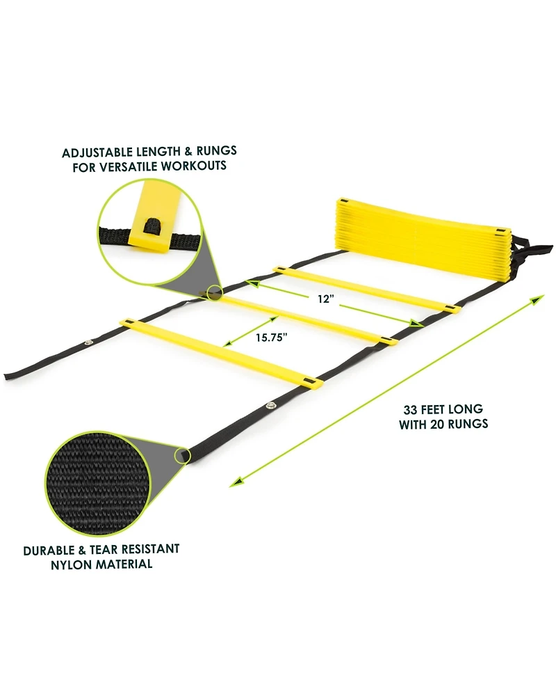 ProsourceFit Speed Agility Ladder, 20 rungs