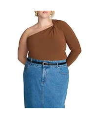Eloquii Plus Size Elements One Shoulder Long Sleeve