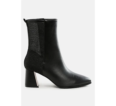 Mimosa Mesh Detail Pointy Ankle Boots