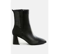 Mimosa Mesh Detail Pointy Ankle Boots Women
