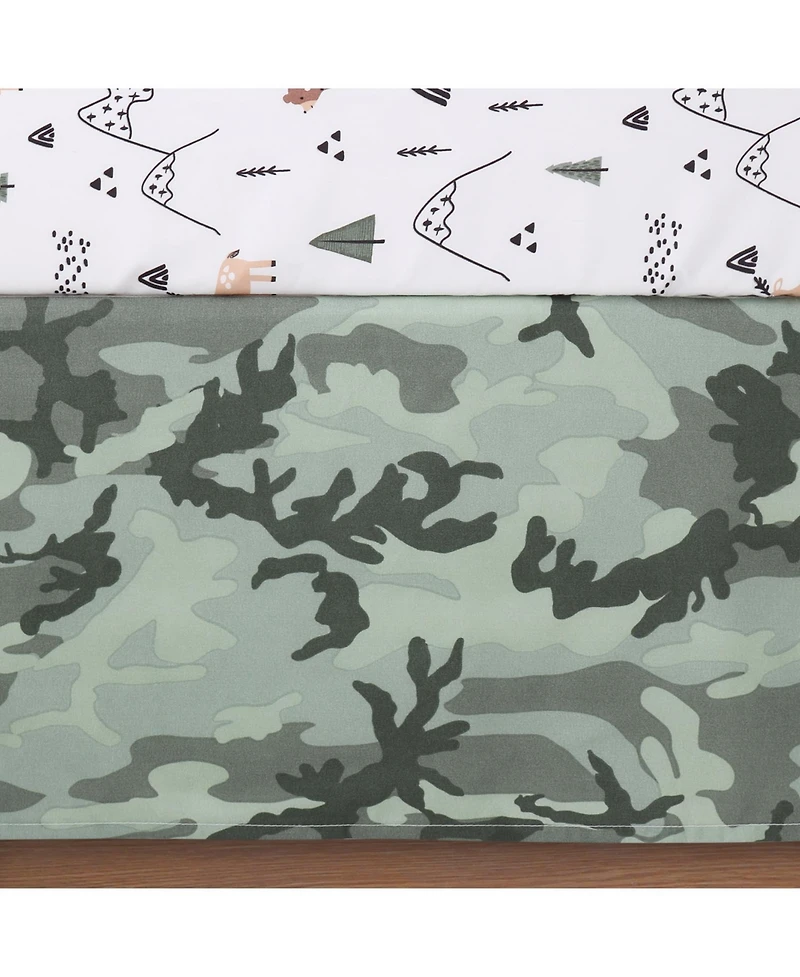 The Peanutshell Woodland Camo 7 Piece Baby Nursery Crib Bedding Set, and 4 Pack Sheets