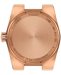 Tissot Women's Swiss Prx Diamond (1/20 ct. t.w.) Rose Gold-Tone Stainless Steel Bracelet Watch 25mm