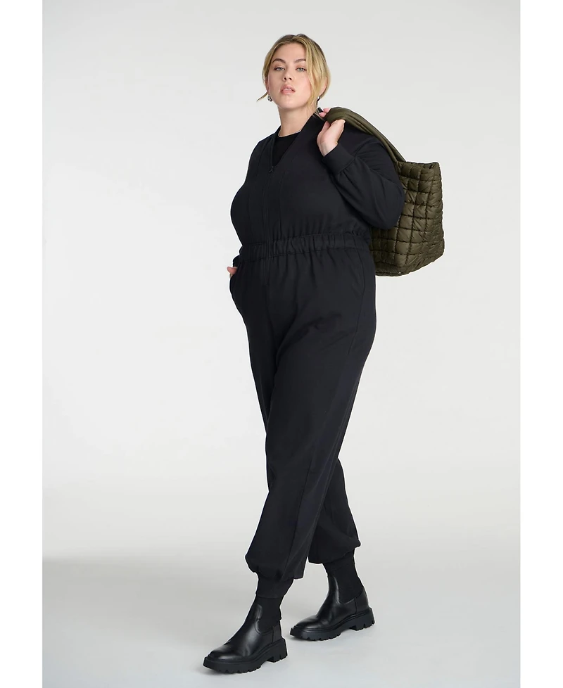 Eloquii Women's Elements Knit Jumpsuit