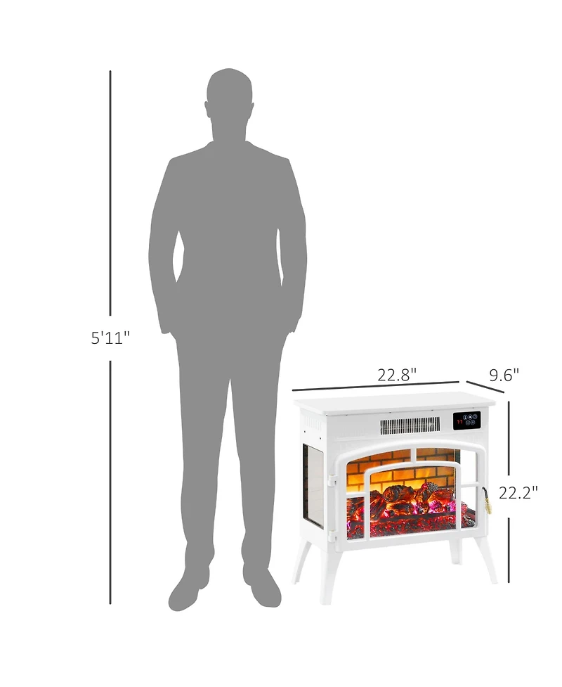 Homcom Infra Electric Fireplace Heater for Indoor, 1500W,