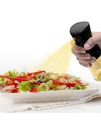 Cheer Collection Set of 2 Glass Oil Spray Bottles - 300ml (10oz), Black and White