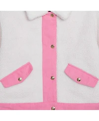 Jessica Simpson Girls 7-16 Sherpa Midweight Jacket with Corduroy Trims