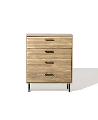 LuxenHome Mid-Century Modern Wave 4-Drawer 31.5-Inch Wide Accent Chest