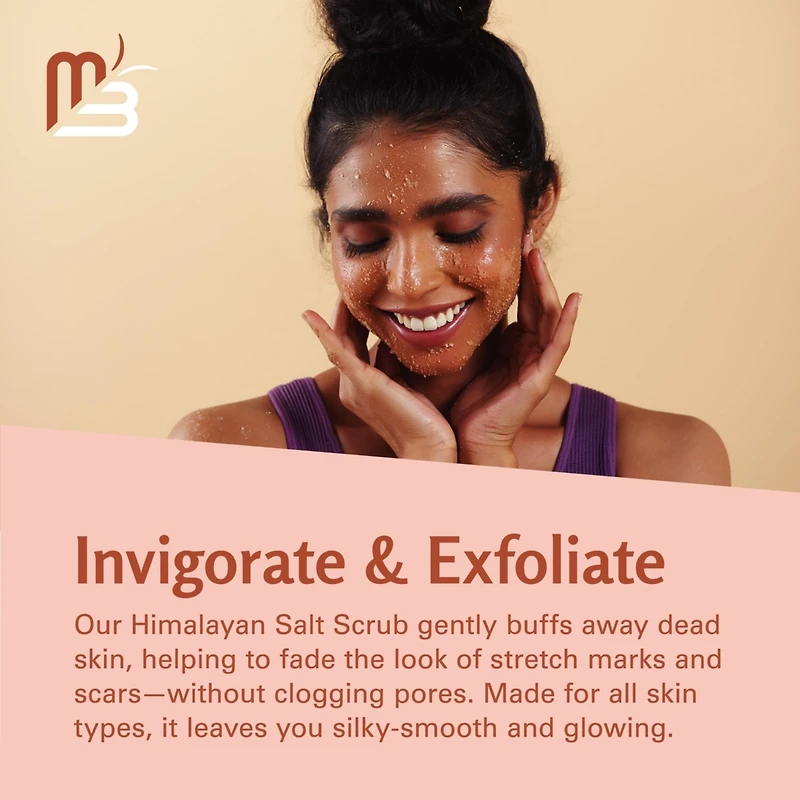M3 Naturals Himalayan Salt Body Scrub Infused with Collagen and Stem Cell Natural Exfoliating Salt Scrub