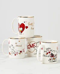 Lenox Snoopy Valentine's Assorted Day Mugs, Set of 4