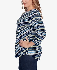 Ruby Rd. Plus Pebble Stripe Knit Top