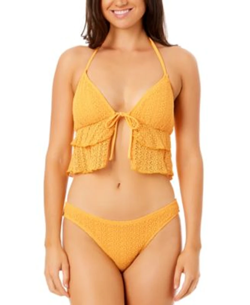 Salt Cove Juniors Crochet Ruffle Trim Midkini Hipster Bikini Bottoms Exclusively At Macys