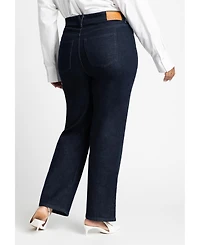 Eloquii Women's The Naomi Comfort Stretch Straight Leg Jean
