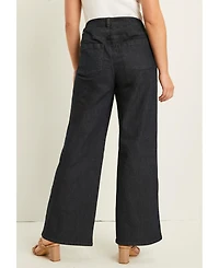 June + Vie Women's Curvie Fit Wide-Leg Jeans