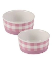 Bone Dry Petite Check Pet Bowl Set/2