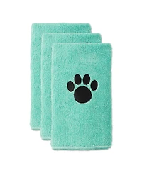 Bone Dry Microfiber Pet Towel Set 3 Piece Embroidered Paw Print