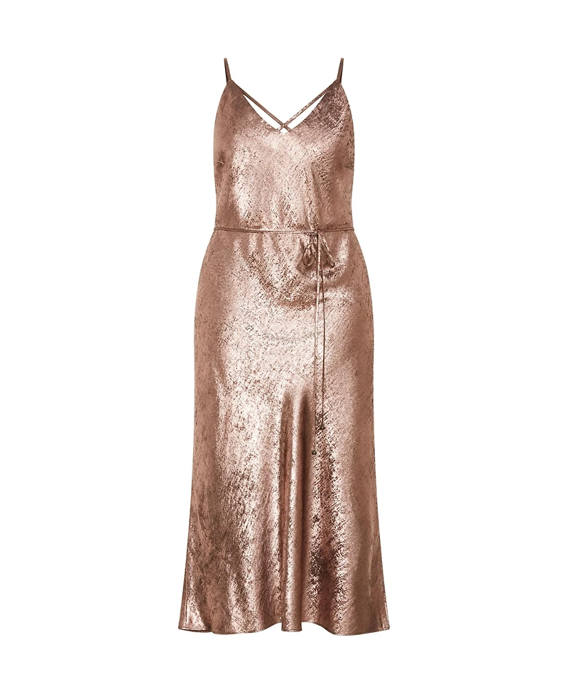 City Chic Plus Kaia Metallic Slip Dress