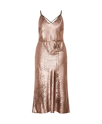 City Chic Plus Kaia Metallic Slip Dress