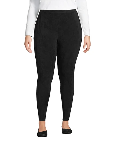 Lands' End Women's Sport Knit High Rise Corduroy Leggings