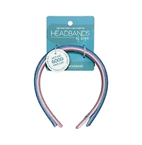 Classic Thin Padded Headband Set - Pink + Blue