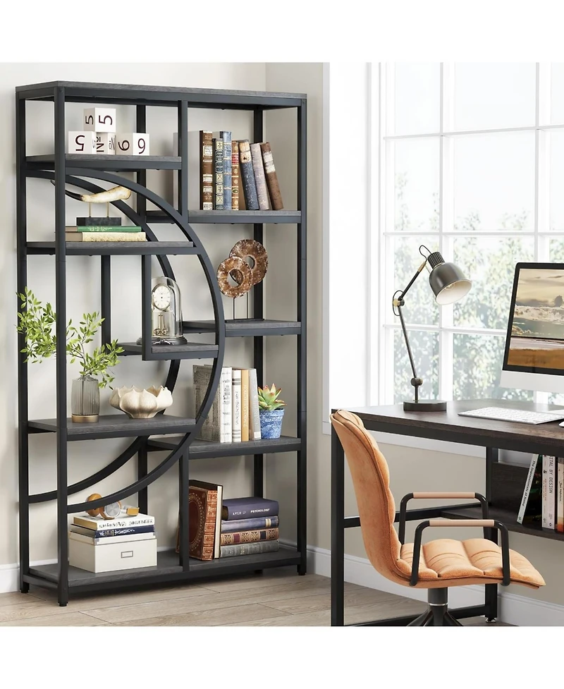 Tribesigns Bookshelf 5 Tier Etagere Bookcase, Freestanding Tall Bookshelves Display Shelf Storage Organizer with 9-Open for Living Room,