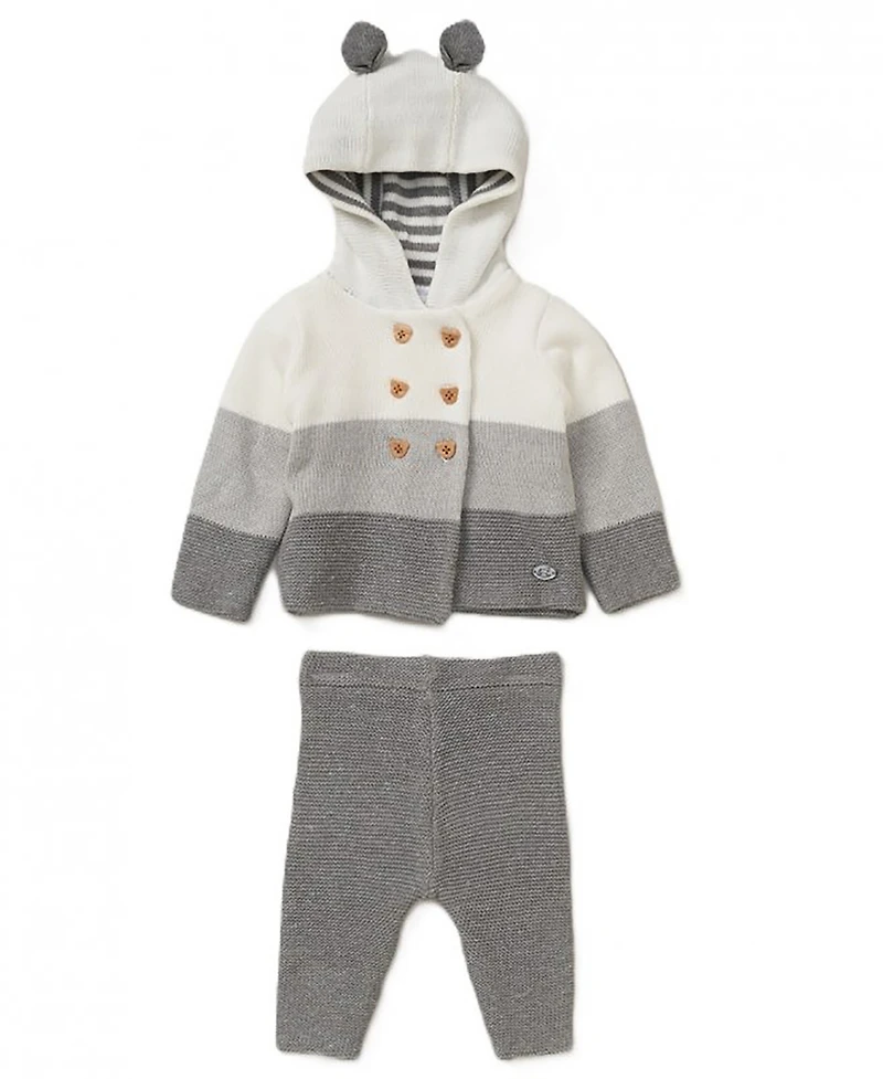Rock-a-Bye Baby Boutique Boys and Girls Variegated Jacket Trouser Knitted, 2-Piece Set