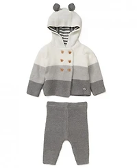 Rock-a-Bye Baby Boutique Boys and Girls Variegated Jacket Trouser Knitted, 2-Piece Set