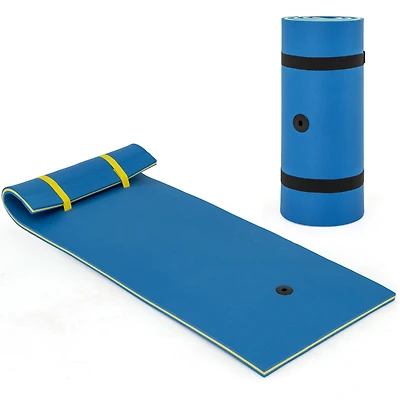 3-Layer Tear-proof Water Mat Floating Pad Island Water Sports Relaxing Blue