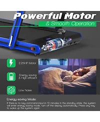 Gymax 2.25HP Folding Treadmill 2-in-1 Walking Running Machine w/ App & Remote Control