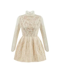 Nocturne Women's Lace Long Sleeve Minidress