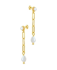 Sterling Forever Fayelynn Mother of Pearl Chain Drop Earrings