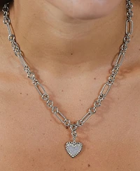 Sterling Forever Cubic Zirconia Heart Shield Charms
