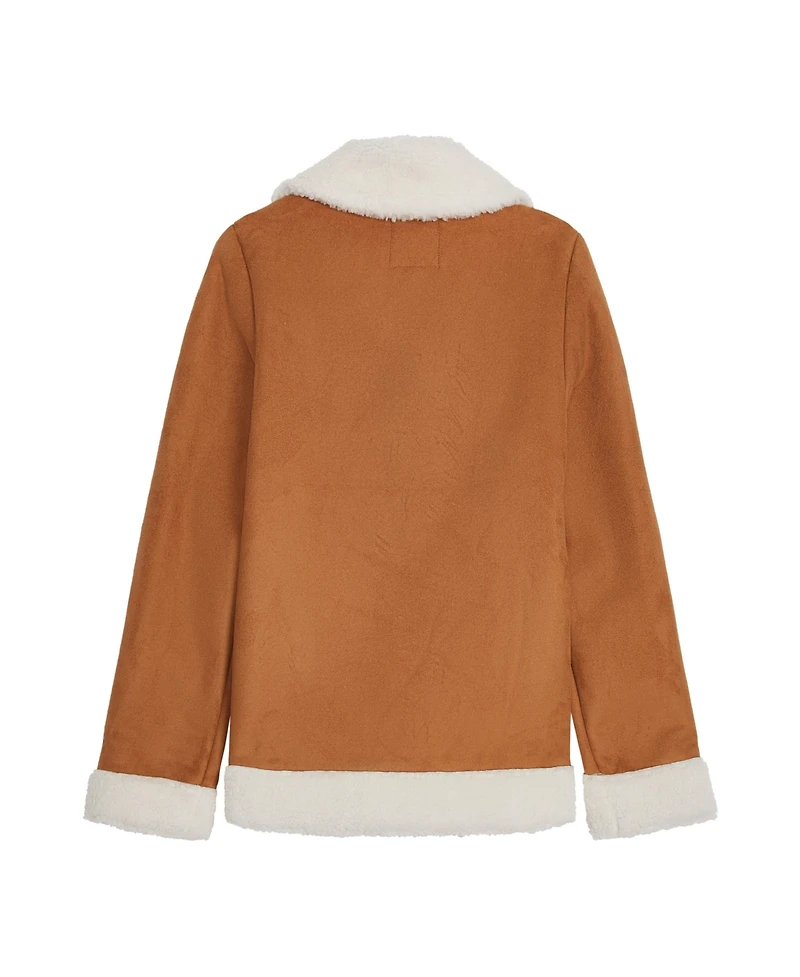 Jessica Simpson Girls 7-16 Fashion Faux Suede Moto Jacket