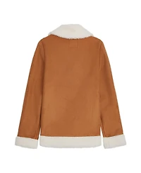 Jessica Simpson Girls 7-16 Fashion Faux Suede Moto Jacket