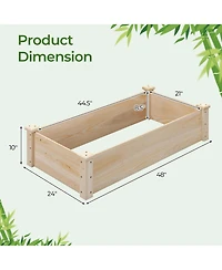 Raised Garden Bed Fir Wood Wooden Square Wood Planter Box for Flower Outdoor