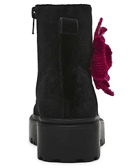 Betsey Johnson Little and Big Girls Piper Velvet Lugsole Boot