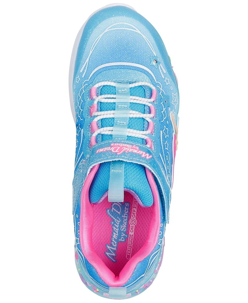 Skechers Toddler Girls' S-Lights: Mermaid Dreams Light-Up Fastening Strap Casual Sneakers from Finish Line