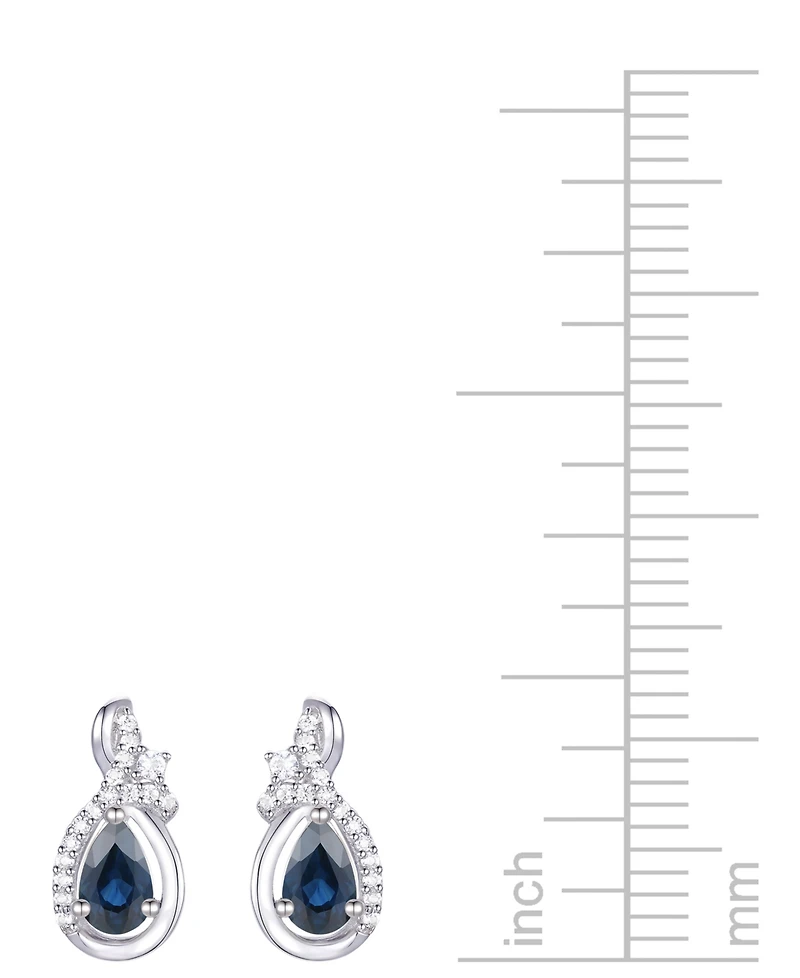 Emerald (1/2 ct. t.w.) & Diamond (1/10 Pear Drop Earrings 14k Gold (Also Ruby Sapphire)